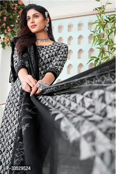 Beautiful Art Silk Salwar Suit Unstitched Dress Material with Dupatta-thumb2