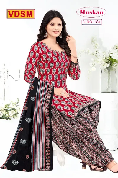 Elegant Crepe Digital Dress Material with Dupatta For Women