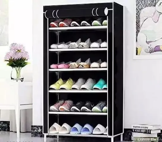 6L Black Shoe Rack