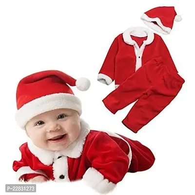 Santa Claus Christmas Costume Dress for kids Boys/Girl's With (1 Jacket, 1 Cap, 1 Pouch, 1 Pajama)-thumb0