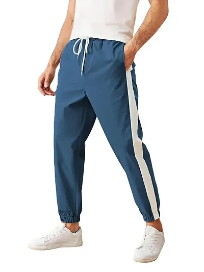 Trendy Synthetic Solid Regular Fit Regular Track Pants For Men