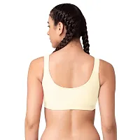 Tweens Women's Non Padded Full Coverage Active Sports Bra Pack of 2 (Skin-White,38)-thumb4