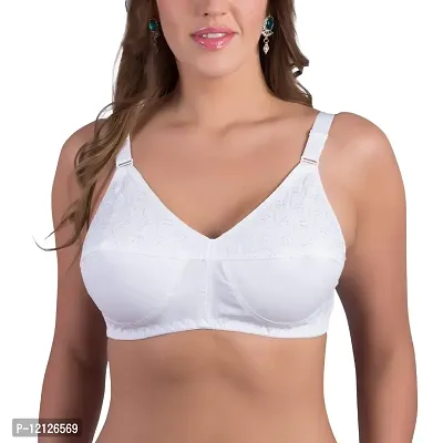 Buy Rajnie Women's Cotton Non Padded Wire Free Full Coverage Bra