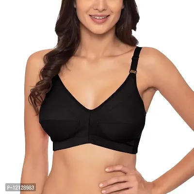 Sushme Plus-Size Non-Padded Comfortable Bra (Black, 40C)-thumb0