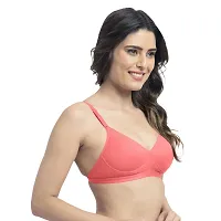 Tweens Women's Full Cup Padded Non Wired T-Shirt Bra | Best Comfort Bra | Regular Use Bra | Women's/Ladies|Comfortable Bra | (Coral,32B) - Pack of 2-thumb1