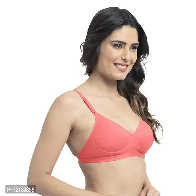 Tweens Women's Full Cup Padded Non Wired T-Shirt Bra | Best Comfort Bra | Regular Use Bra | Women's/Ladies|Comfortable Bra | (Coral,32B) - Pack of 2-thumb2