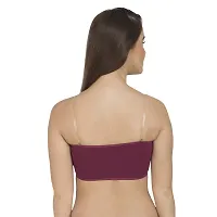 Tweens Bra Transparent Straps with Removable Pads Bra | Best Comfort Bra | Regular Use Bra | Women's/Ladies|Comfortable Bra | (Magenta,34B) - Pack of 3-thumb3