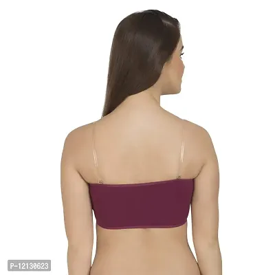 Tweens Bra Transparent Straps with Removable Pads Bra | Best Comfort Bra | Regular Use Bra | Women's/Ladies|Comfortable Bra | (Magenta,34B) - Pack of 3-thumb4