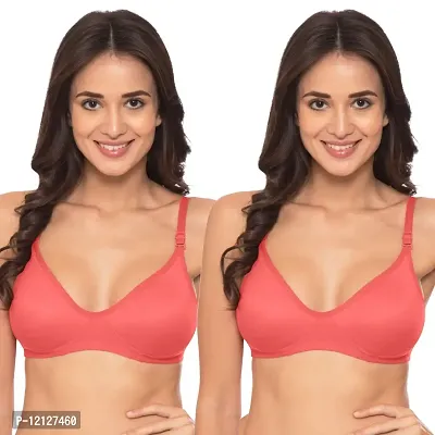 Buy Tweens Women's Lightly Padded Non-Wired Active Sports Bra (TW-275_Coral_30B)  Pack of 2 Online In India At Discounted Prices