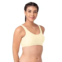 Tweens Women's Non Padded Full Coverage Active Sports Bra Pack of 2 (Skin-White,38)-thumb3