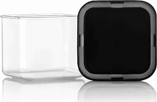 Unbreakable Air Tight Square Plastic Containers Set 500ml (PACK OF 12 BLACK)-thumb2