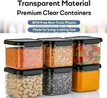 Unbreakable Air Tight Square Plastic Containers Set 500ml (PACK OF 12 BLACK)-thumb1