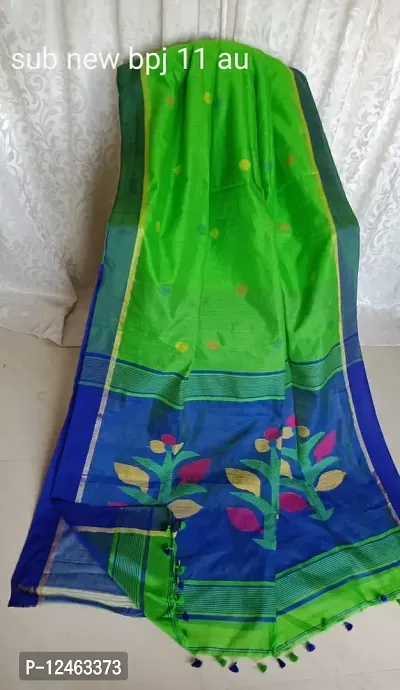 Elegant Cotton Silk Bengal Handloom Saree without Blouse For Women-thumb0