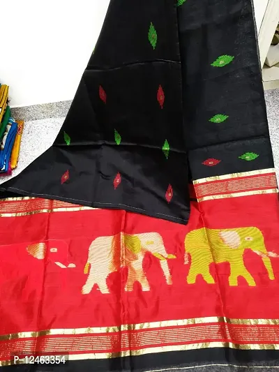 Elegant Cotton Silk Bengal Handloom Saree without Blouse For Women-thumb0