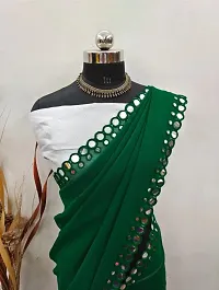 Classic Georgette Lace Work Saree with Blouse piece-thumb1