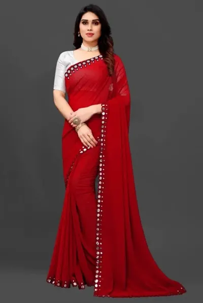 New In Georgette Saree with Blouse piece