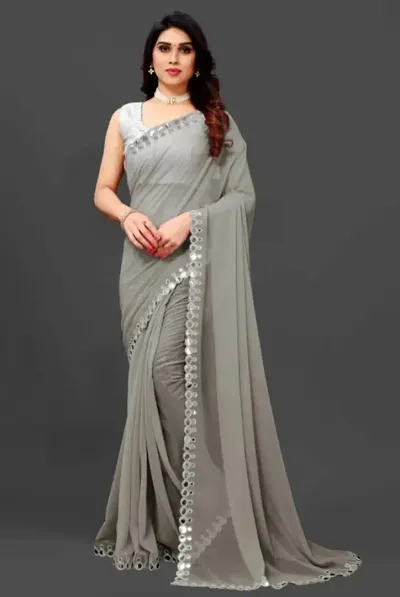 Must Have Georgette Sarees with Blouse piece