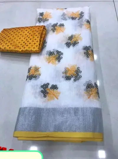 Hot Selling Cotton Silk Saree with Blouse piece 