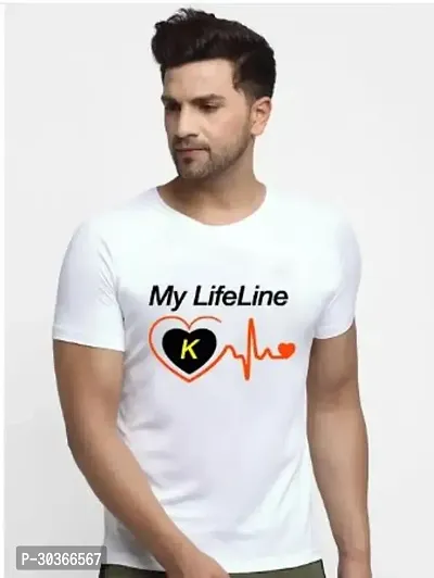 Stylish White Polyester Printed T-Shirt For Men