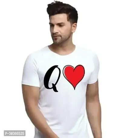 Stylish White Polyester Printed T-Shirt For Men-thumb0