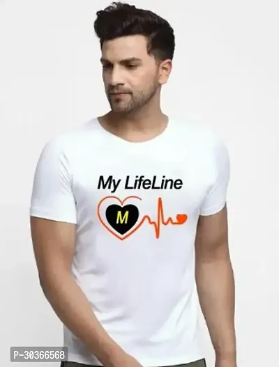 Stylish White Polyester Printed T-Shirt For Men