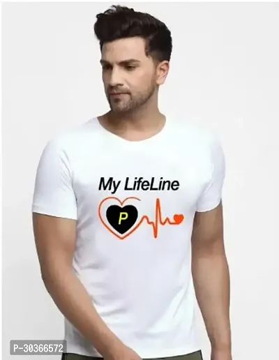 Stylish White Polyester Printed T-Shirt For Men