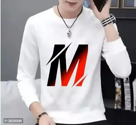 Stylish White Polyester Printed T-Shirt For Men-thumb0