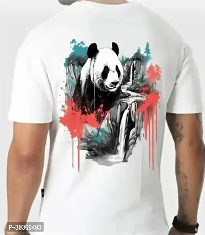 Stylish White Polyester Printed T-Shirt For Men-thumb0