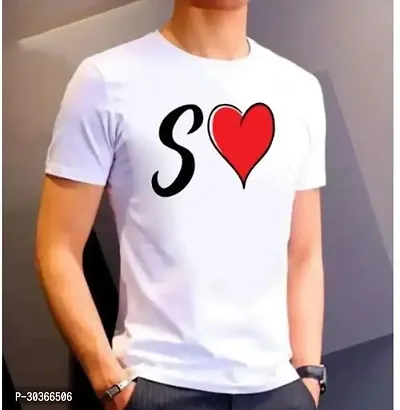 Stylish White Polyester Printed T-Shirt For Men