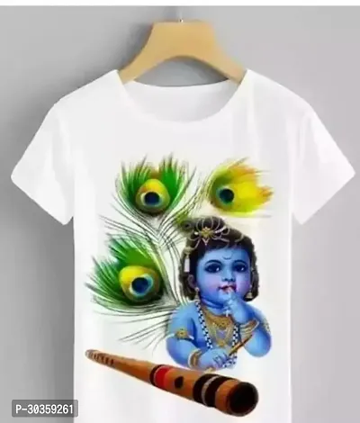 Stylish White Polyester Printed T-Shirt For Kids-thumb0