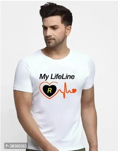 Stylish White Polyester Printed T-Shirt For Men-thumb0