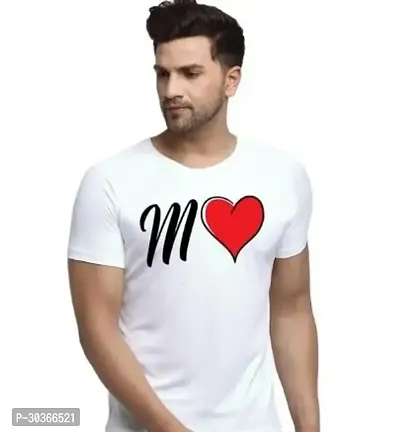 Stylish White Polyester Printed T-Shirt For Men