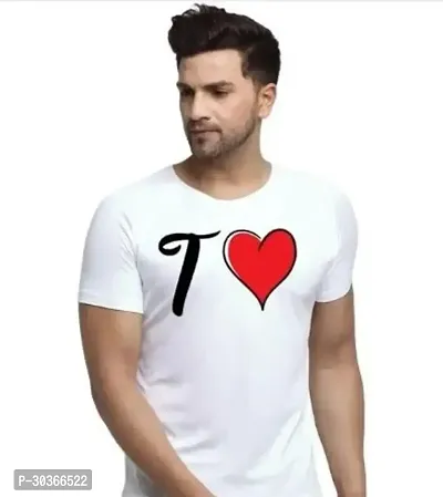 Stylish White Polyester Printed T-Shirt For Men-thumb0