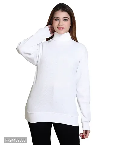 Women's Ribbed Turtleneck Highneck Pullover Sweater with Full Sleeves-thumb4