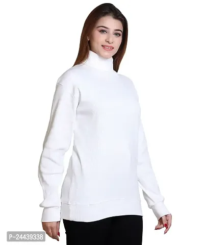 Women's Ribbed Turtleneck Highneck Pullover Sweater with Full Sleeves-thumb2