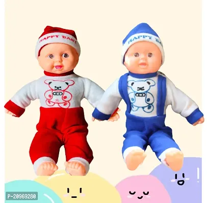 Pack of 2 Laughing Sound Cute Dolls for Kids-thumb0