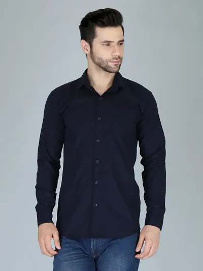 Trendy Solid Cotton Long Sleeves Shirts