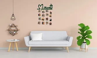 Khush Its Amazing Wood Home Decor Dark Green Moments Picture Photo Frame for Wall Decor Photos Artworks Prints Multi Pictures Organizer  Hanging Display Frames with Wood Clips-thumb1