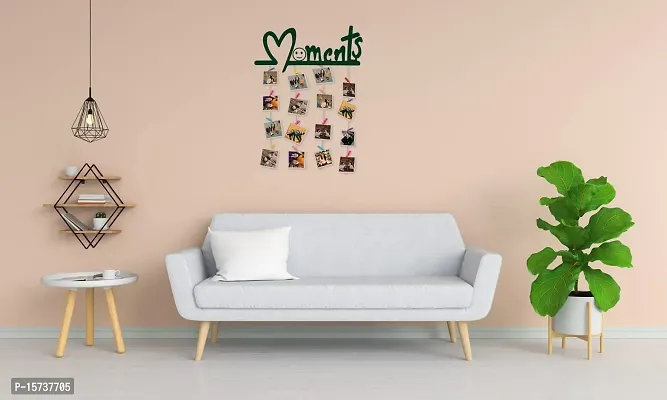 Khush Its Amazing Wood Home Decor Dark Green Moments Picture Photo Frame for Wall Decor Photos Artworks Prints Multi Pictures Organizer  Hanging Display Frames with Wood Clips-thumb2