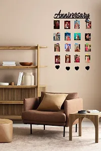 Khush Its Amazing Home Decor Wood Anniversary With Heart Hanging Photo Display, DIY Picture Photo Frame Collage Set Includes Multi colour Clips-thumb2