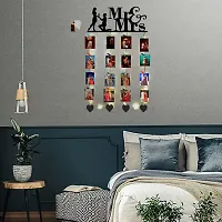 Khush Its Amazing Home Decor Wood Mr And Mrs And Heart With LED Light Hanging Photo Display, DIY Picture Photo Frame Collage Set Includes Multi colour Clips-thumb2