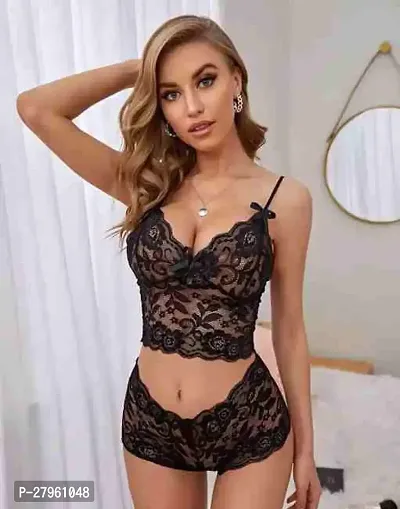 Classic Lace Solid Lingerie set for Women