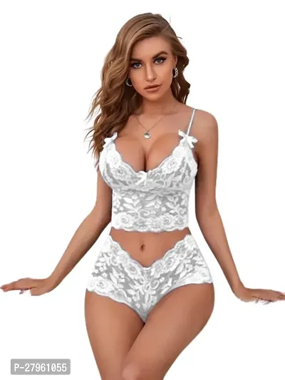 Classic Lace Solid Lingerie set for Women-thumb3