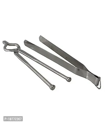 Pmw - Chimta - Cooking Tongs Combo - Steel Pakkad Tool - Kitchen Pincers - Steel Chimta - 2 Pieces
