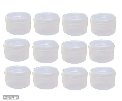 pmw - Single Dabbi 11 - Plastic Round Container With Threading - Plastic Round Containers Boxes for Small Parts Storage (Small, Semi Transparent, 10ml )-Pack of 12