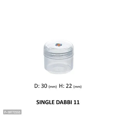 pmw - Single Dabbi 11 - Plastic Round Container With Threading - Plastic Round Containers Boxes for Small Parts Storage (Small, Semi Transparent, 10ml )-Pack of 12-thumb2