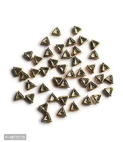 Pmw - Kundan Stones beeds - White Colour - Triangle Shape 3 mm - 500 Pices-thumb0