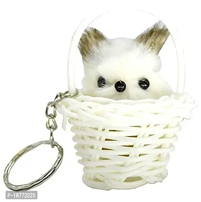 Pmw - Cute Cat In A Basket Key Chain - Random Colors - Pack Of 2 - Key Chains For Girl Friends