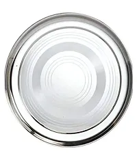 Pmw - Stainless Steel Dinner Plates - 29 cm, 6 Plates - Heavy Gauze - Thali-thumb1