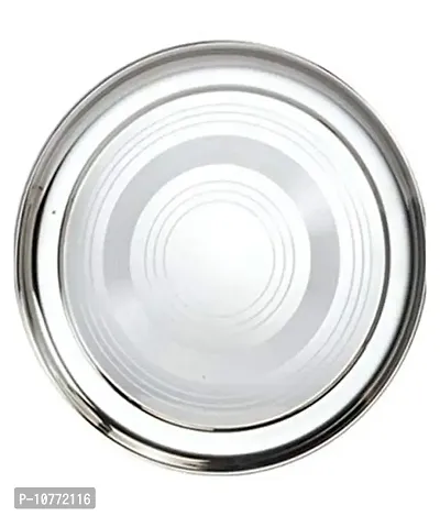 Pmw - Stainless Steel Dinner Plates - 29 cm, 6 Plates - Heavy Gauze - Thali-thumb2